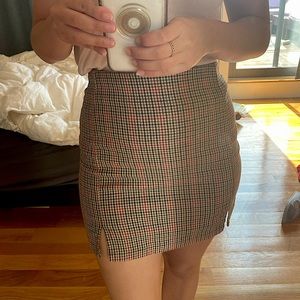 john galt plaid mini skirt
